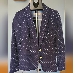 Banana Republic, Blue w/ white Polkadots Blazer, Size 2 NWOT